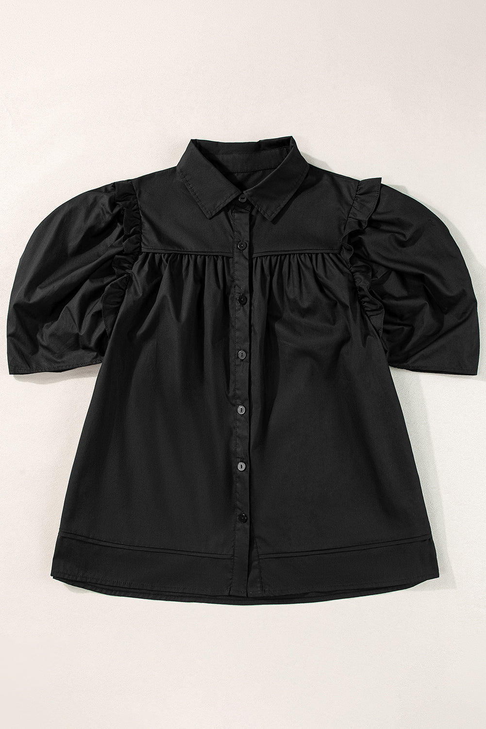 Elena Puff Sleeve Loose Shirt-3